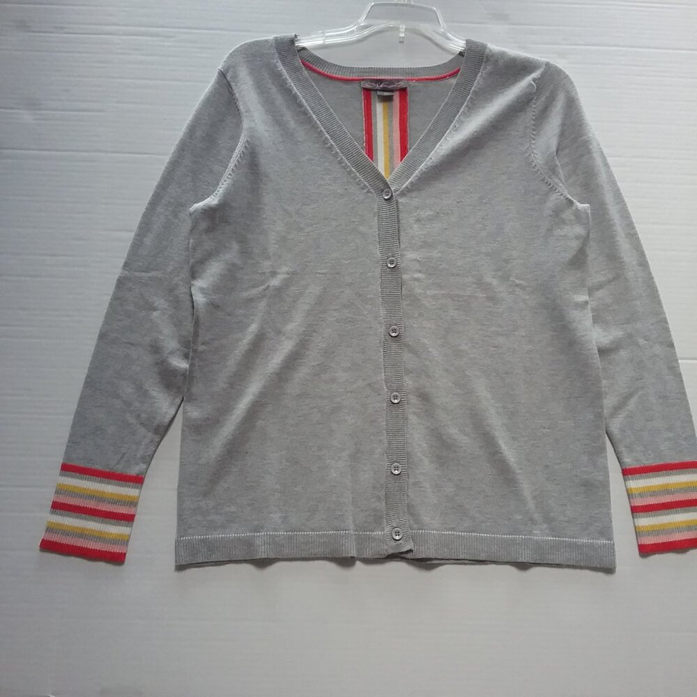 Metric Knits V-Neck Multi-Striped Sweater